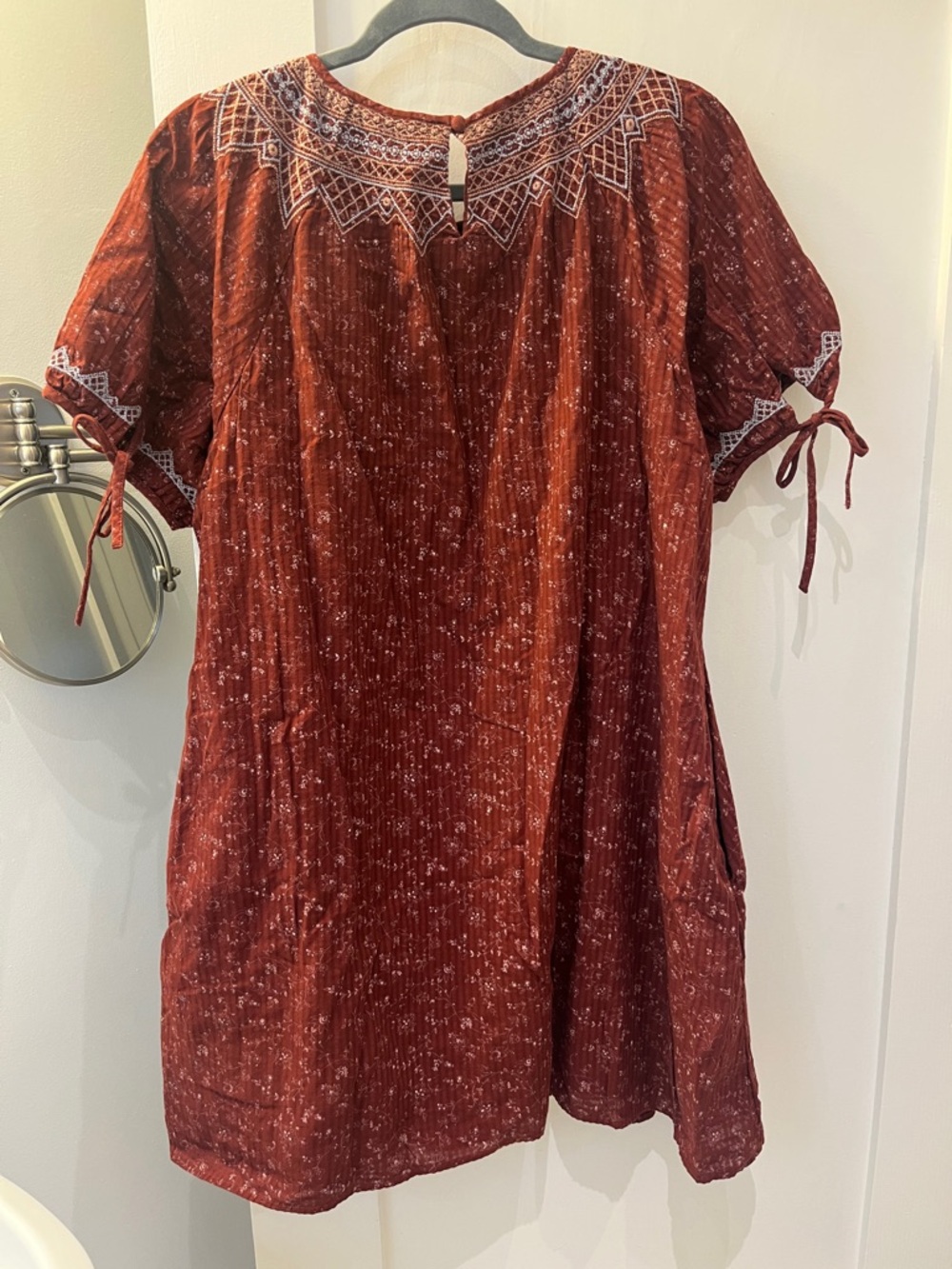 Madewell Rust Red Embroidered Boho Tunic - Picture 5 of 9